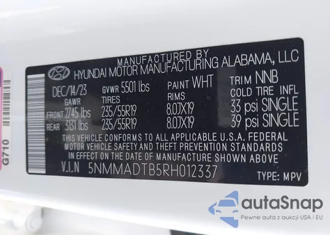 2024 Genesis Gv70 2.5T Awd из США, поврежденный, VIN 5NMMADTB5RH012337